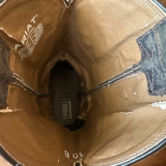 Ariat Women's Brown Leather Rhinestone Cowgirl Boots Size 10 - Picture 10 of 13